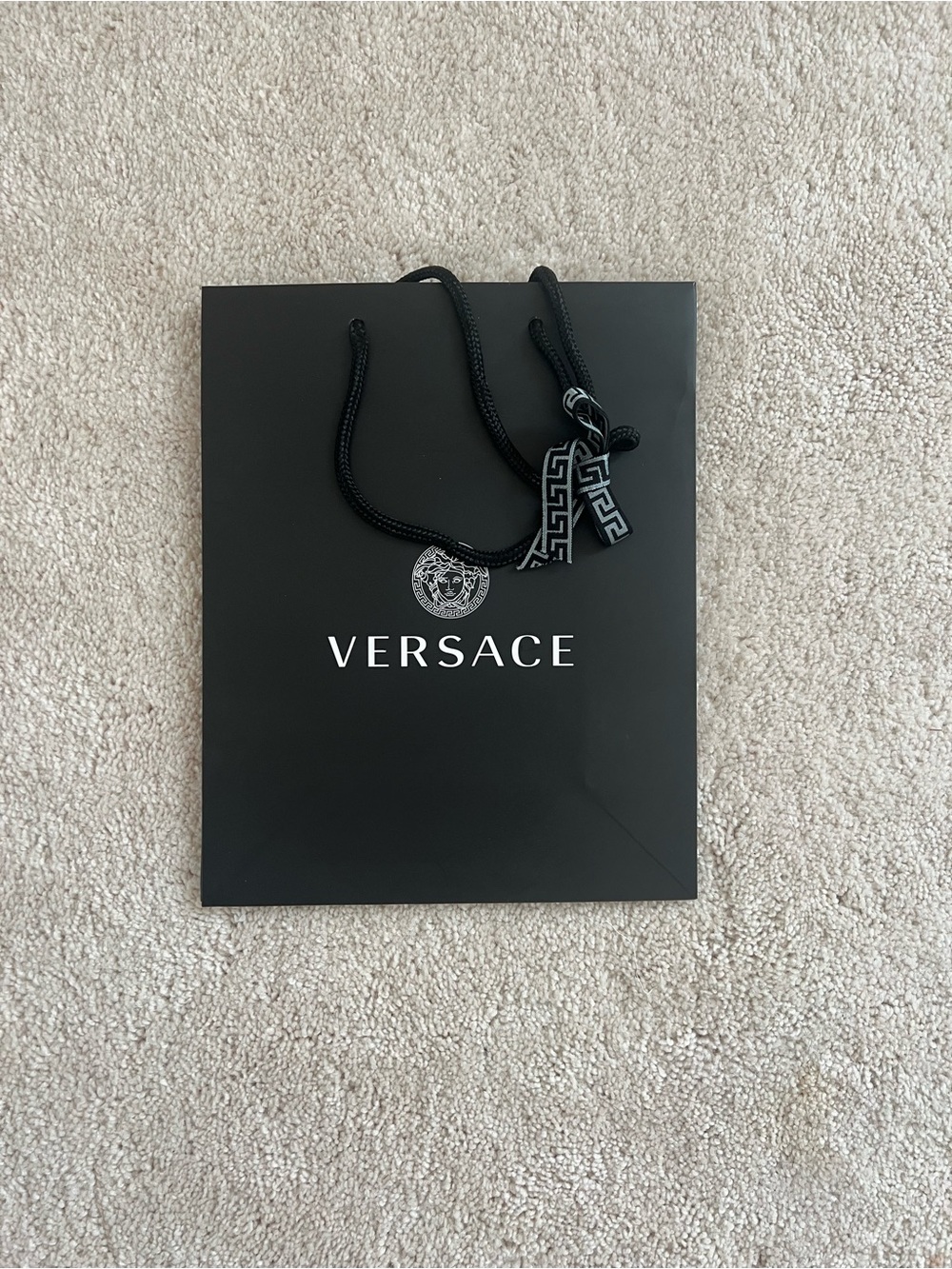 Versace Black and White Luxury Shopping Bag